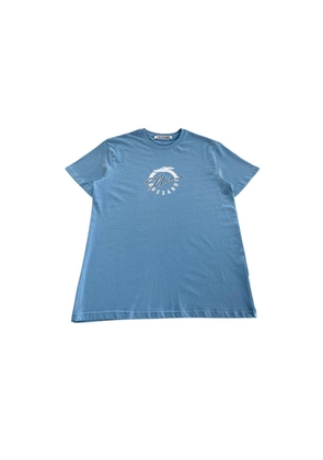 Trussardi Beachwear Light Blue Cotton Men T-Shirt - S