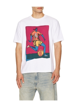 By Parra Kicked Around T-Shirt in White. Size S. Also in L, M, XL/1X, XXL/2X.