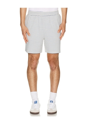 Bound Stripe Jacquard Shorts in Blue. Size L. Also in M, S, XL/1X.
