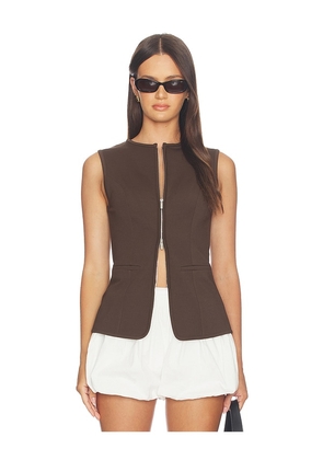 ALIGNE Miguel Zip Ponte Top in Brown. Size 0. Also in 4, 2, 6, 8, 10.