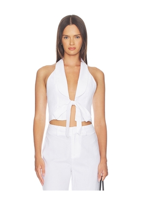 ALL THE WAYS Dianea Halter Top in White. Size L. Also in XXS, XS, S, M, XL.