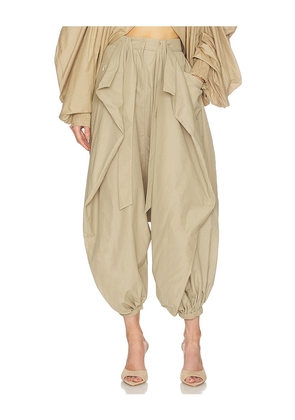 BALMAIN Sargon Popeline Pant in Beige. Size 34. Also in 36.