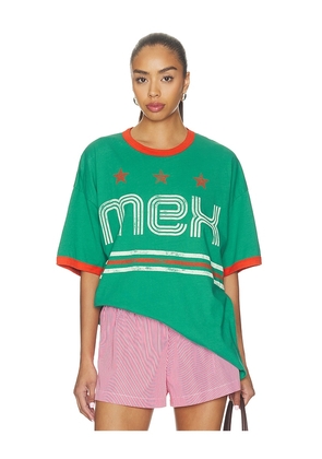 DAYDREAMER Mexico World Cup Oversized Ringer Tee in Green.