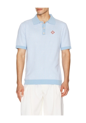 Casablanca Pinstripe Polo Shirt in Blue. Size L. Also in M, XL/1X, XXL/2X.