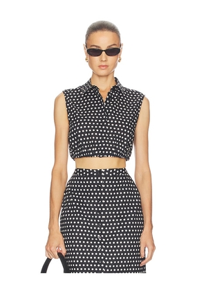 FRAME The Polka Dot Top in Black. Size L. Also in XS, S, M.