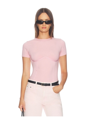 fleur du mal Organic Cotton T-shirt in Pink. Size L. Also in M, S, XS.