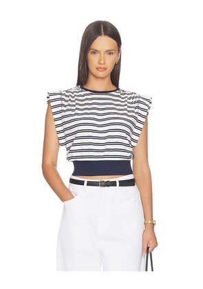 SIMKHAI Joie Cotton Jersey Top in Multi. Size L. Also in M, S, XS.