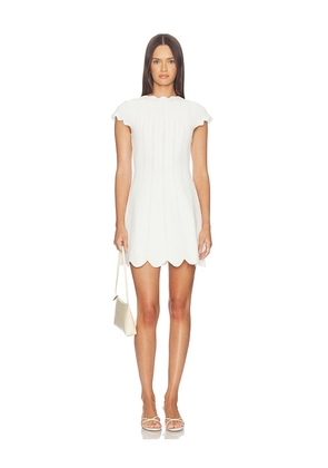 SIMKHAI Evalynn Short Sleeve Mini Dress in Ivory. Size L. Also in M, S.