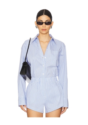 L'Academie Rosalyn Button Down Shirt in Baby Blue. Size L. Also in XXS, XS, S, M, XL.