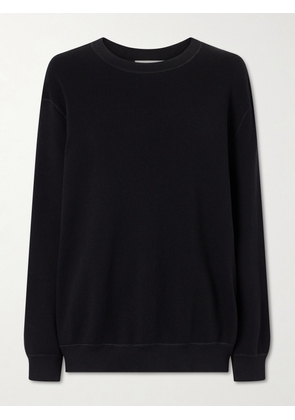 The Row - Ottilie Silk And Cotton-blend Sweatshirt - Black - x small,small,medium,large,x large
