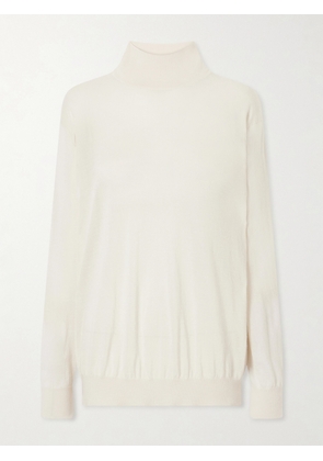 The Row - Orly Cashmere And Silk-blend Turtleneck - Neutrals - xx small,x small,small,medium,large,x large