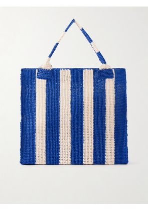 Loeffler Randall - Sol Striped Woven Raffia Tote - Blue - One size