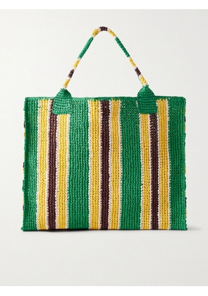 Loeffler Randall - Sol Striped Woven Raffia Tote Bag - Green - One size
