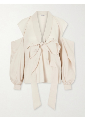 Acne Studios - Bow-embellished Cut-out Lyocell Blouse - Neutrals - DK32,DK34,DK36,DK38,DK40