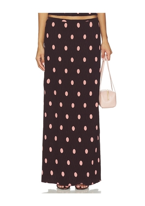 LIONESS x REVOLVE Ford Maxi Skirt in Burgundy. Size L. Also in S, XXS, XS, M, XL.