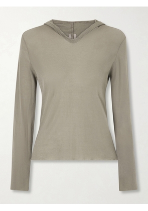 Rick Owens - Cropped Cotton-jersey Hooded T-shirt - Gray - IT38,IT40,IT42,IT44,IT46,IT48