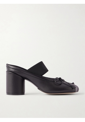 MM6 MAISON MARGIELA - Bow-detailed Leather Mules - Black - IT35,IT35.5,IT36,IT36.5,IT37,IT37.5,IT38,IT38.5,IT39,IT39.5,IT40,IT40.5,IT41
