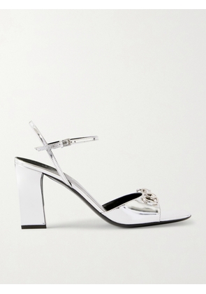 Gucci - Signora Horsebit-embellished Leather Sandals - Silver - IT36,IT36.5,IT37,IT37.5,IT38,IT38.5,IT39,IT39.5,IT40,IT40.5,IT41