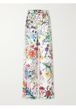 Gucci - Floral Silk-twill Pants - Multi - IT38,IT40,IT42,IT44,IT46