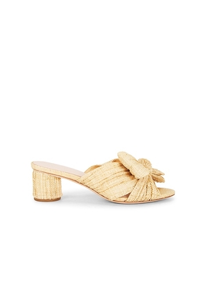 Loeffler Randall Emilia Pleated Knot Mule in Beige. Size 10. Also in 6, 6.5, 7, 7.5, 8, 8.5, 9, 9.5.