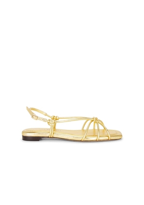 Loeffler Randall Karly Strappy Flat Sandal in Metallic Gold. Size 10. Also in 6, 6.5, 7, 7.5, 8, 8.5, 9, 9.5.
