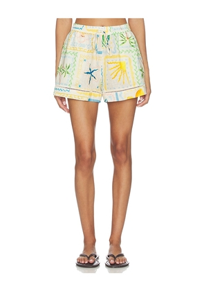 LSPACE La Mer Short in Beige. Size L. Also in S, XS, M, XL.