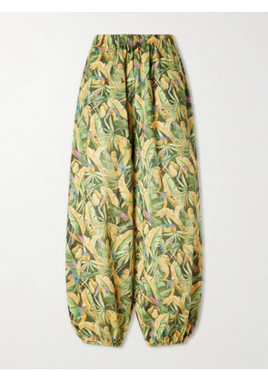 Farm Rio - Parrot Printed Wide-leg Cotton Pants - Green - xx small,x small,small,medium,large,x large