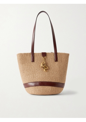 Chloé - Leather-trimmed Raffia Tote Bag - Neutrals - One size