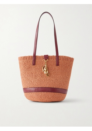 Chloé - Leather-trimmed Raffia Tote Bag - Brown - One size