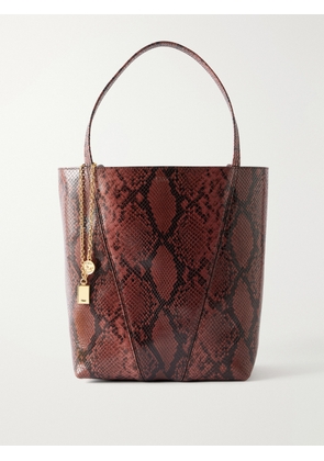 Chloé - Spin Embellished Snake-effect Leather Tote - Animal Print - One size