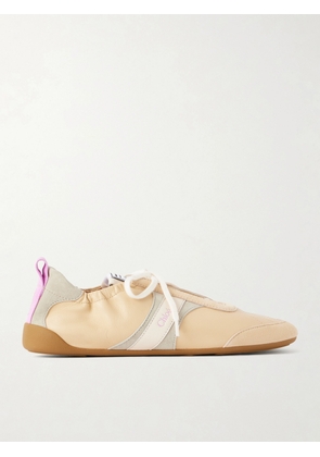 Chloé - Kick Suede And Leather Sneakers - Neutrals - IT35,IT36,IT37,IT38,IT39,IT40,IT41,IT42