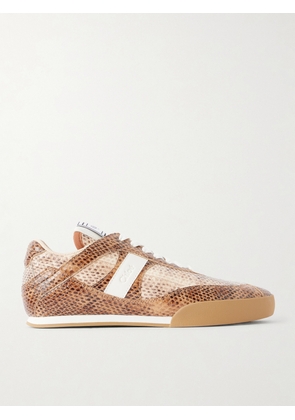 Chloé - Kick Snake-effect Leather Low Top Sneakers - Brown - IT35,IT36,IT37,IT38,IT39,IT40,IT41,IT42