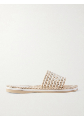 Chloé - Embroidered Striped Cord Slides - Neutrals - IT35,IT36,IT37,IT38,IT39,IT40,IT41
