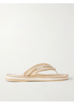 Chloé - Embroidered Striped Flat Sandals - White - IT35,IT36,IT37,IT38,IT39,IT40,IT41
