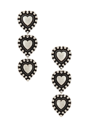 Lovers and Friends Daphne Earrings in Black,Metallic Silver.