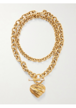 Chloé - Gold-tone And Leather Necklace - One size