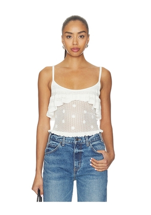Lovers and Friends Madalena Floral Embellished Tank in White. Size L. Also in XS, XXS, S, M, XL.