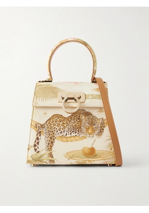 Ferragamo - Leather-trimmed Printed Canvas Shoulder Bag - Multi - One size