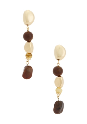 Lovers and Friends Orla Earrings in Brown,Metallic Gold.