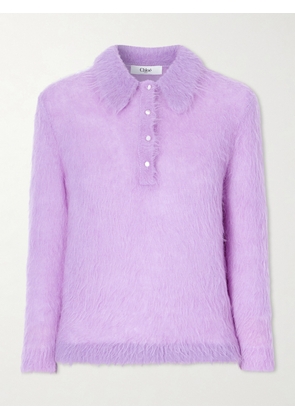 Chloé - Alpaca-blend Turtleneck Polo Sweater - Purple - x small,small,medium,large,x large