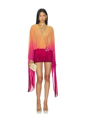 LOBA Taylor Ombre Mini Dress in Orange. Size L. Also in M, S, XS, XXS.