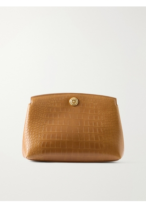 Liffner - Pushlock Croc-effect Leather Clutch - Brown - One size