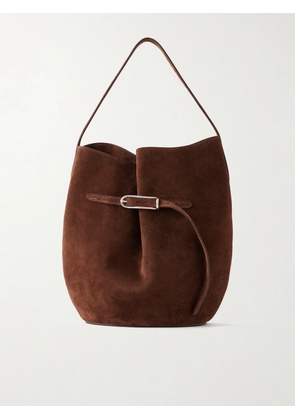 Liffner - Buckled Large Suede Shoulder Bag - Brown - One size