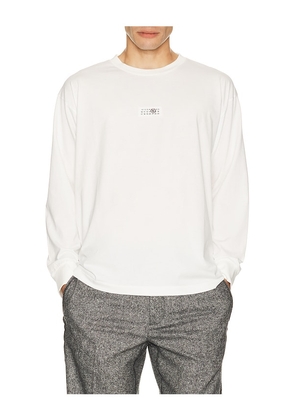 MM6 Maison Margiela Long Sleeved Top in White. Size L. Also in S, M, XL/1X.