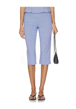 MORE TO COME Drea Capri Pant in Blue. Size L. Also in XXS, XS, S, M, XL.