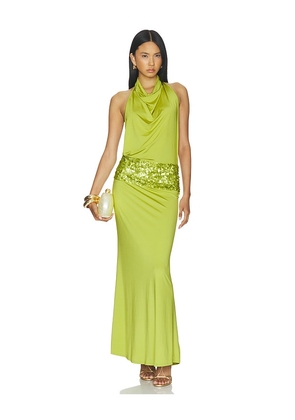 LOBA Marea Backless Gown in Green. Size L. Also in XS, XXS, S, M, XL.