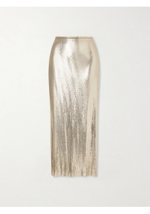 RABANNE - Sequined Maxi Skirt - Gold - FR 34,FR 36,FR 38,FR 40