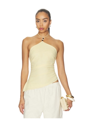 MORE TO COME Shaila Halter Top in Cream. Size L. Also in XXS, XS, S, M, XL.