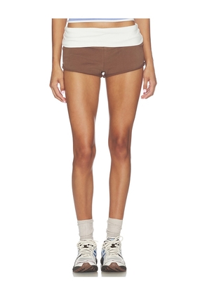 LIONESS Leisure Short in Chocolate. Size L. Also in S, XXS, XS, M, XL.