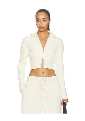 LIONESS Priority Knit Cardigan in Cream. Size L. Also in S, XXS, XS, M, XL.